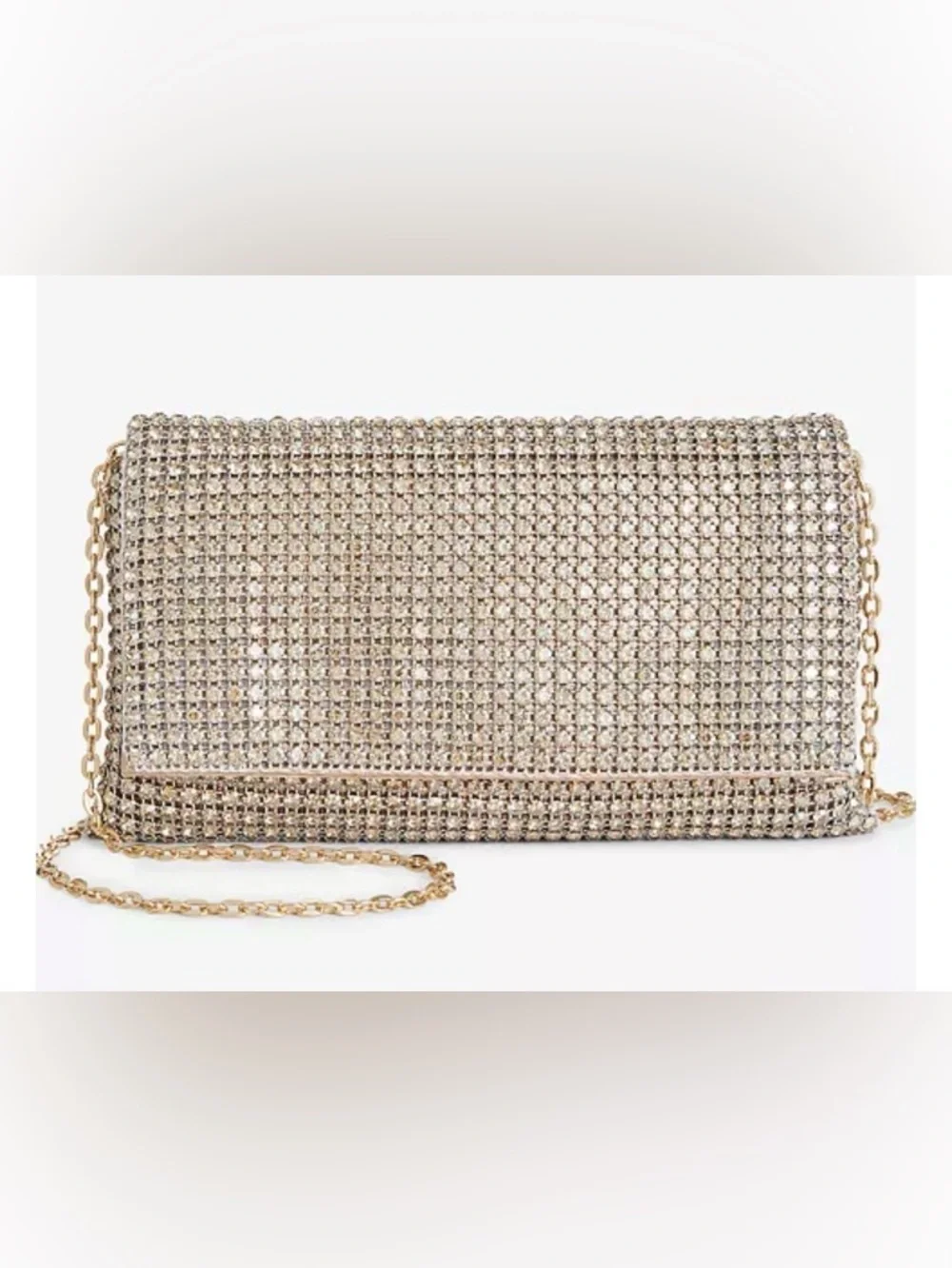 I.N.C. International Concepts Prudence Small Diamond Mesh Crossbody Rose Gold